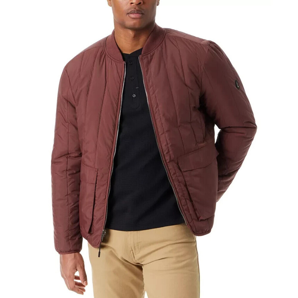 Bass Outdoor Bomber Jacket Men's Large Rum Raisin Long Sleeve Reversible MAC11
